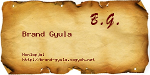 Brand Gyula névjegykártya
