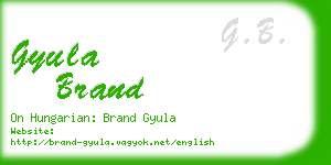 gyula brand business card